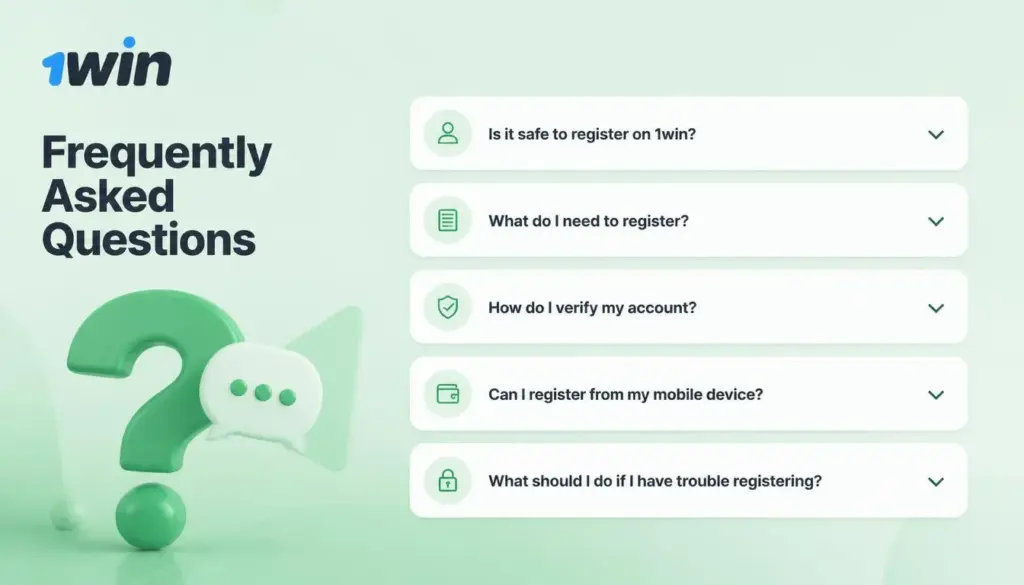 Ilustración de registro en 1win para México: faq
